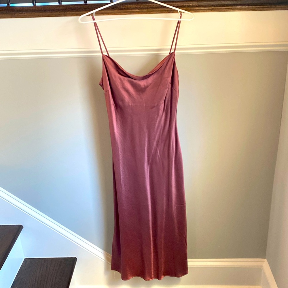 Dark orange slip dress by express size small